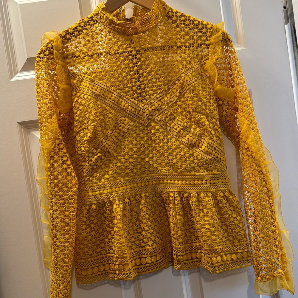 Gold/Yellow Ina Lace Long Sleeve Top